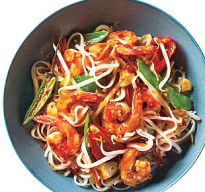 Sweet & Spicy Shrimp With Rice Noodles