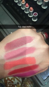 M.A.C Lipstick Swatches