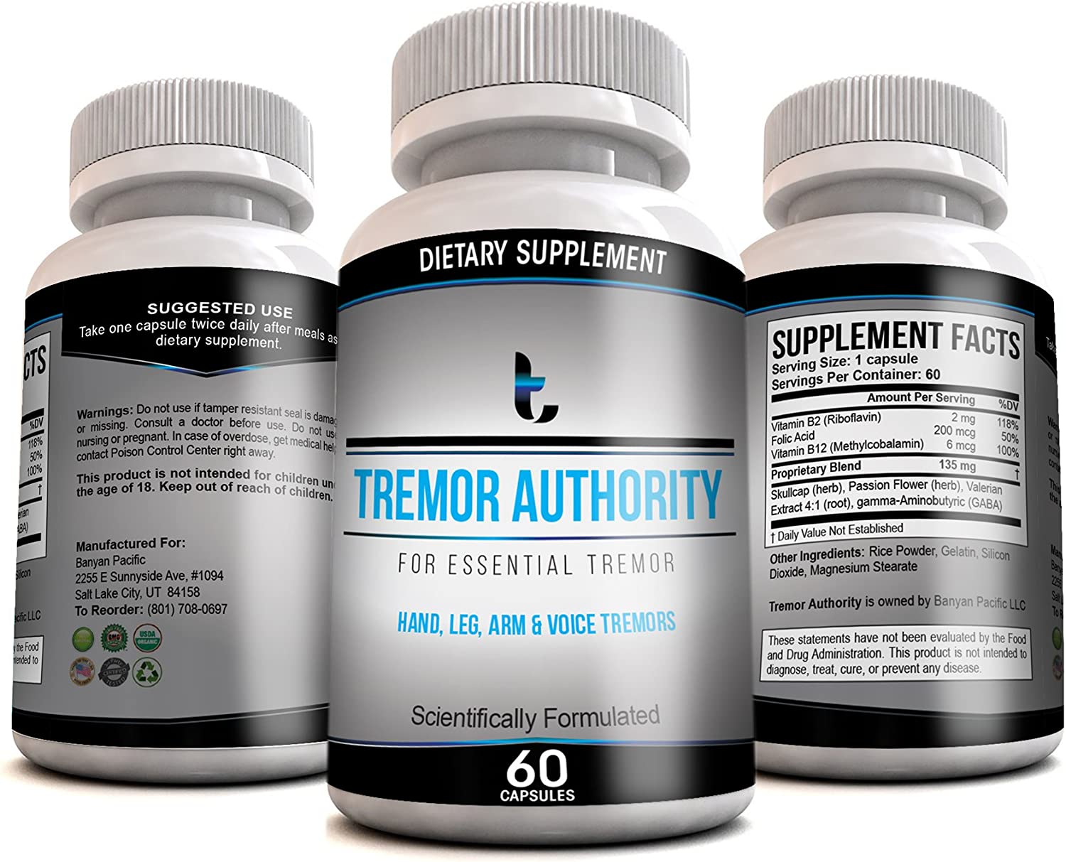 Tremor Authority - A Natural Aid for Essential Tremor - Provides Relief for Shaky Hands, Arm, Leg, Voice Tremors (1)