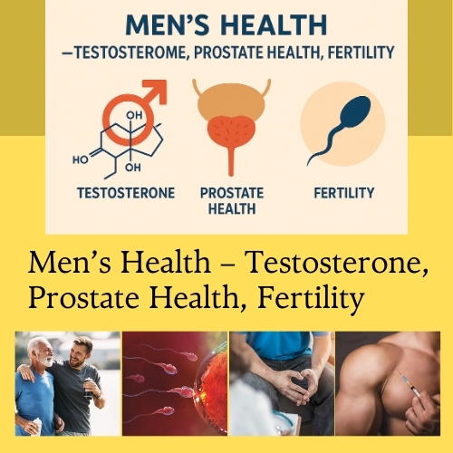 Men’s Health – Testosterone, Prostate Health, Fertility