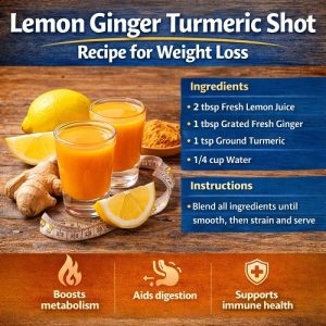 Lemon Ginger Turmeric Shot Recipe for Weight Loss