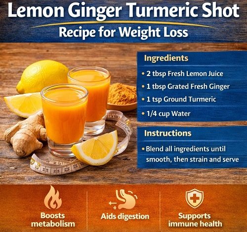 Lemon Ginger Turmeric Shot Recipe for Weight Loss